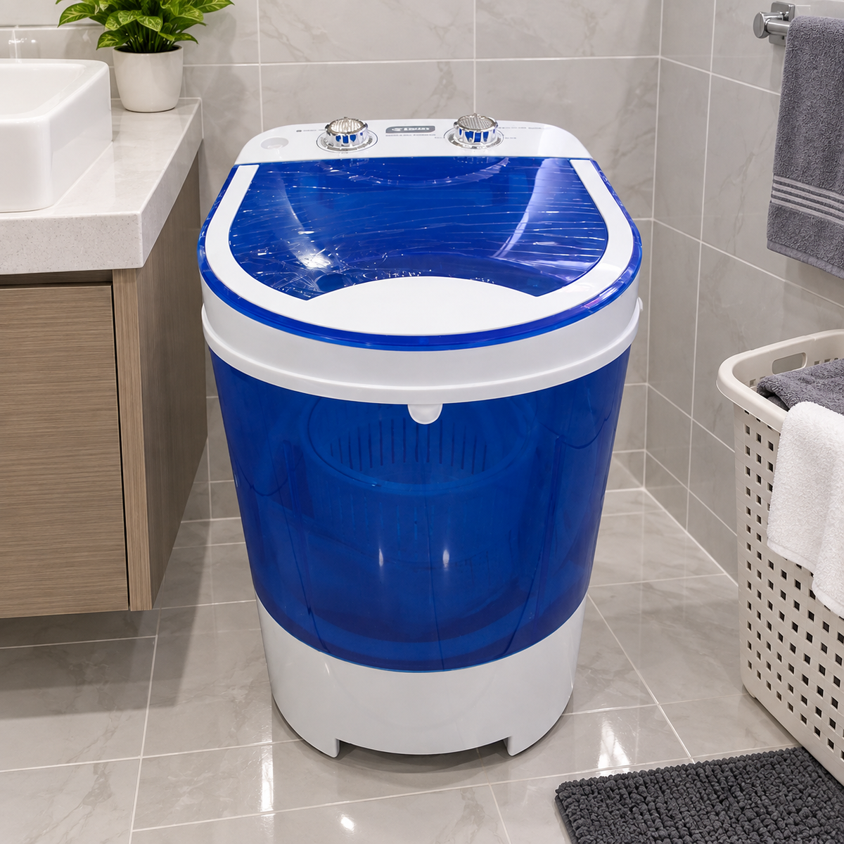 Mini machine à laver semi automatique Smart Technology – 4KG – 160W – Lavage et essorage – Essorage 4KG – STMLS-4K